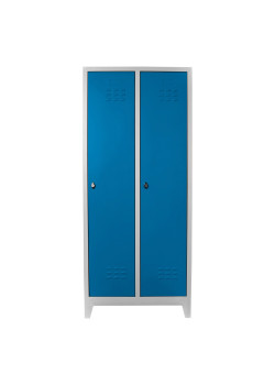Metal  Ofis 2 li Eko Soyunma Dolabı Gri-Mavi