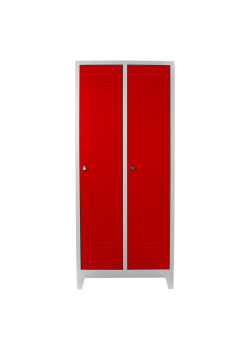 Metal  Ofis 2 li Standart Soyunma Dolabı Gri-Kırmızı Metal  Ofis 2 li Standart Soyunma Dolabı Gri-Kırmızı
