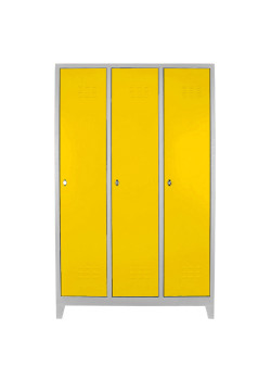 Metal Ofis 3 lü Eko Soyunma Dolabı Gri-Sarı Metal Ofis 3 lü Eko Soyunma Dolabı Gri-Sarı