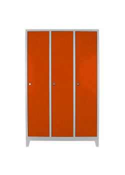 Metal Ofis 3 lü Standart Soyunma Dolabı Gri-Turuncu Metal Ofis 3 lü Standart Soyunma Dolabı Gri-Turuncu