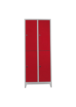 Metal Ofis 4 lü Standart Soyunma Dolabı Gri-Kırmızı Metal Ofis 4 lü Standart Soyunma Dolabı Gri-Kırmızı