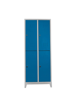 Metal  Ofis 4 lü Standart Soyunma Dolabı Gri-Mavi