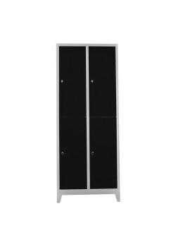 Metal Ofis 4 lü Standart Soyunma Dolabı Gri-Siyah Metal Ofis 4 lü Standart Soyunma Dolabı Gri-Siyah