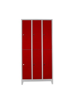 Metal Ofis 6 Lı Standart Soyunma Dolabı Gri-Kırmızı Metal Ofis 6 Lı Standart Soyunma Dolabı Gri-Kırmızı