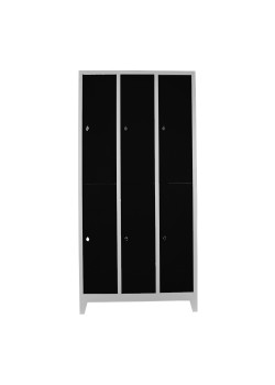 Metal Ofis 6 Lı Standart Soyunma Dolabı Gri-Siyah Metal Ofis 6 Lı Standart Soyunma Dolabı Gri-Siyah