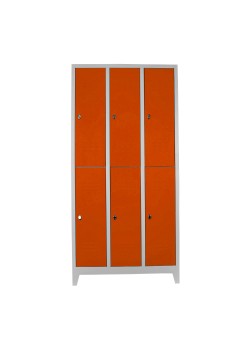 Metal Ofis 6 Lı Standart Soyunma Dolabı Gri-Turuncu Metal Ofis 6 Lı Standart Soyunma Dolabı Gri-Turuncu