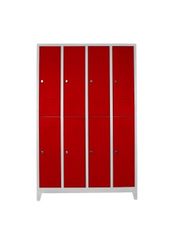 Metal Ofis 8 li Soyunma Dolabı Gri-Kırmızı Metal Ofis 8 li Soyunma Dolabı Gri-Kırmızı