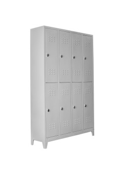 Metal  Ofis 8 li Soyunma Dolabı Gri