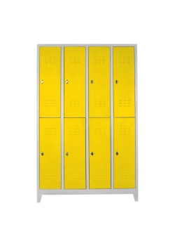 Metal Ofis 8 li Soyunma Dolabı Gri-Sarı Metal Ofis 8 li Soyunma Dolabı Gri-Sarı