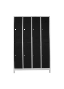 Metal Ofis 8 li Soyunma Dolabı Gri-Siyah Metal Ofis 8 li Soyunma Dolabı Gri-Siyah