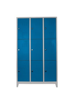 Metal  Ofis 9 lu Standart Soyunma Dolabı Gri-Mavi Metal  Ofis 9 lu Standart Soyunma Dolabı Gri-Mavi