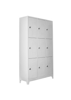 Metal  Ofis 9 lu Standart Soyunma Dolabı Gri