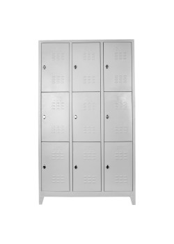 Metal  Ofis 9 lu Standart Soyunma Dolabı Gri