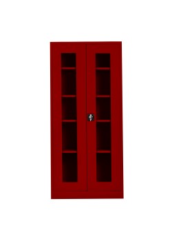 Metal  Ofis Camlı 198 lik Dosya Dolabı Kırmızı Metal  Ofis Camlı 198 lik Dosya Dolabı Kırmızı